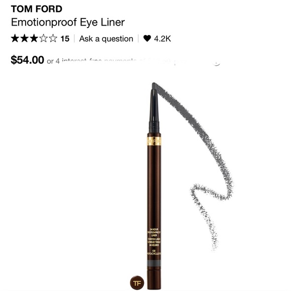 TOM FORD NEW Emotionproof Eye Liner Mechanic Pencil Sharpener Discotheque Silver - Picture 2 of 15